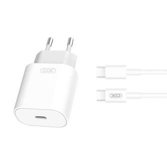 Кабели - Wall Charger with + USB-C Cable XO L91EU 25W (white) L91EU + USB-C - быстрый заказ от производителя