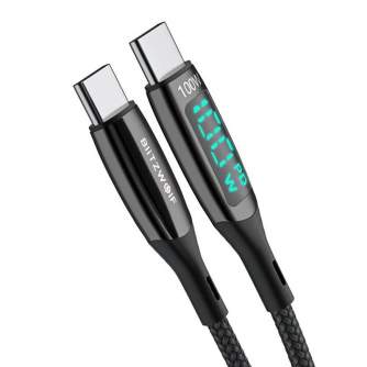 Cables - USB-C cable to USB-C Blitzwolf BW-TC23, 100W 1.8m (black) BW-TC23 6ft - quick order from manufacturer