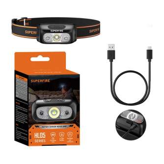 Фонарики - Headlamp Superfire HL05-E, 120lm, USB HL05-E - быстрый заказ от производителя
