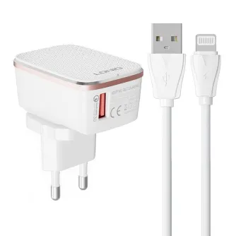 Vairs neražo - LDNIO Wall charger A1204Q 18W + Lightning cable A1204Q Lightning