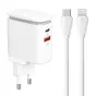 Wall charger - Wall charger LDNIO A2423C USB, USB-C + USB-C - Lightning cable A2423C Type - quick order from manufacturer