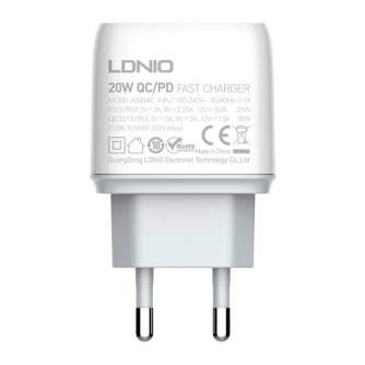 Cables - Wall charger LDNIO A2424C USB, USB-C 20W + USB-C - Lightning Cable A2424C Type C to lig - quick order from manufacturer