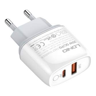 Cables - Wall charger LDNIO A2424C USB, USB-C 20W + Lightning Cable A2424C Lightning - quick order from manufacturer