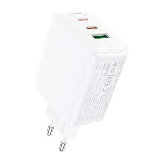 Cables - Wall charger Acefast A41 , 2x USB-C + USB, GaN 65W (white) A41 white - quick order from manufacturer