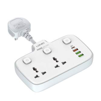 New products - Power strip with 2 AC sockets, 3x USB, 1x USB-C LDNIO SC2413, EU/US, 2500W (white) SC2413 EU - quick order from manufacturer