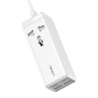 Sortimenta jaunumi - Power strip with 1 AC socket, 2x USB, 2x USB-C LDNIO SC1418, EU/US, 2500W (white) SC1418 EU - ātri pasūtīt no ražotāja