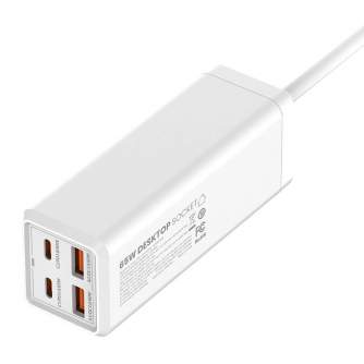 Sortimenta jaunumi - Power strip with 1 AC socket, 2x USB, 2x USB-C LDNIO SC1418, EU/US, 2500W (white) SC1418 EU - ātri pasūtīt no ražotāja