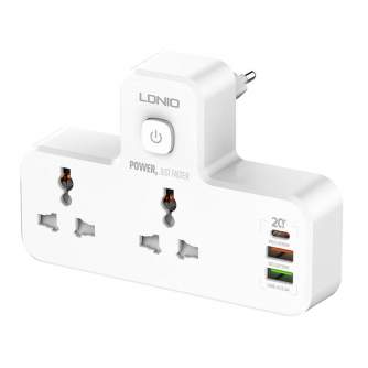 New products - LDNIO SC2311 Power Strip with 2 AC Outlets, 2USB, USB-C, 2500W with Night Light, EU/US (White) SC2311 - quick order from manufacturer
