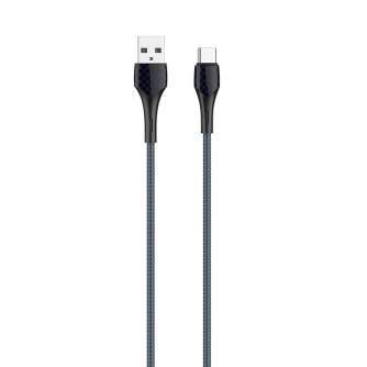 Кабели - LDNIO LS522 USB - USB-C 2m Cable (Grey-Blue) LS522 type c - быстрый заказ от производителя