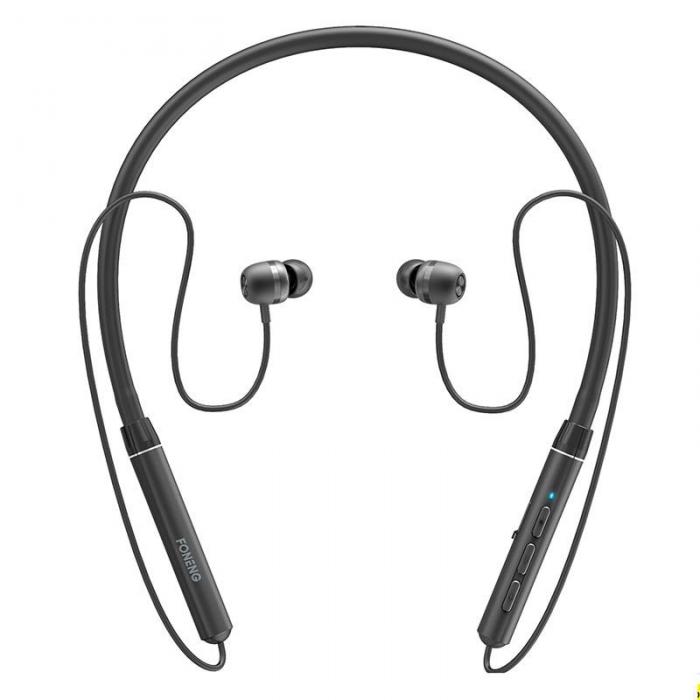Austiņas - Wireless neckband silicon earphones Foneng BL31 (black) BL31 Black - ātri pasūtīt no ražotāja