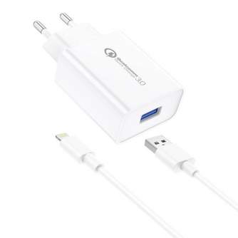 Cables - Foneng EU13 Wall Charger + USB to Lightning Cable, 3A (White) EU13 iPhone - quick order from manufacturer