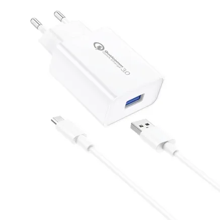 Wall Charger Foneng EU13 + USB to Micro USB Cable, 3A (White) EU13 Micro