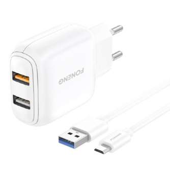 Kabeļi - Dual micro USB charger QC3.0 Foneng EU36 EU36 Micro - ātri pasūtīt no ražotāja