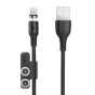 Kabeļi - Cable USB with magnet Foneng X62 3w1 (black) X62 3 in 1 / Black - ātri pasūtīt no ražotāja