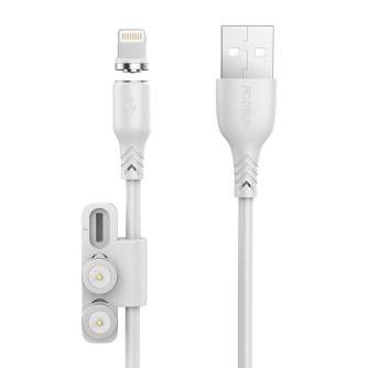 Cables - Cable USB with magnet Foneng X62 3w1 (white) X62 3 in 1 / White - quick order from manufacturer