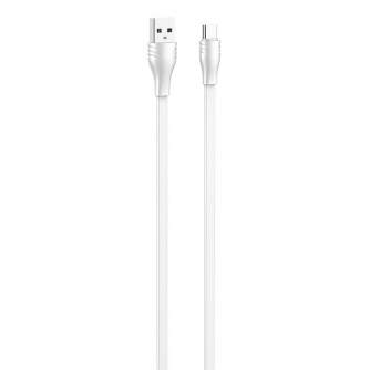 Kabeļi - Cable USB to USB-C LDNIO LS553, 2.1A, 2m (white) LS553 type c - ātri pasūtīt no ražotāja