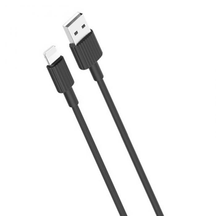 Кабели - Cable USB to Lightning XO NB156, 2.1A 1m (black) - быстрый заказ от производителя