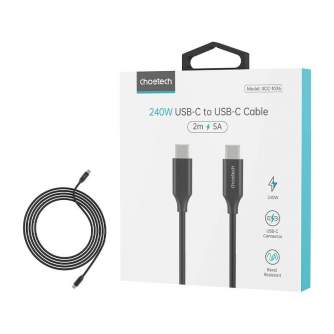 Kabeļi - USB-C savienojuma kabelis Choetech XCC-1036 240W 2m (melns) XCC-1036 - ātri pasūtīt no ražotāja