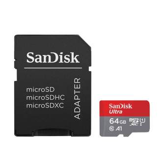 Memory Cards - Memory card SanDisk ULTRA ANDROID microSDXC 64 GB 140MB/s A1 Cl.10 UHS-I + ADAPTER SDSQUAB-064G-GN6MA - buy today in store and with delivery