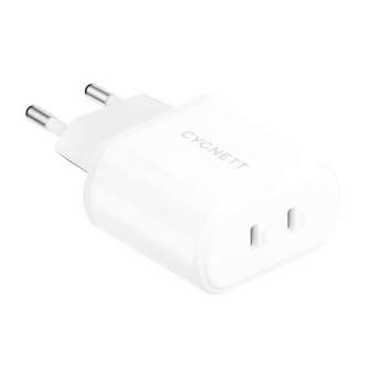 Kabeļi - Wall charger Cygnett 2x USB-C 35W (white) CY4355PDWCH - ātri pasūtīt no ražotāja