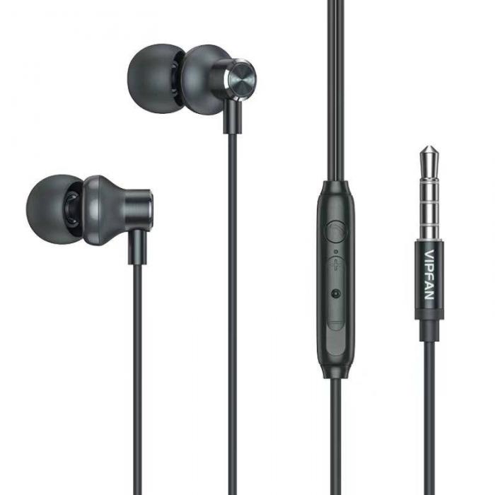 Headphones - Wired in-ear headphones Vipfan M07, 3.5mm (green) M07 dark green - quick order from manufacturer