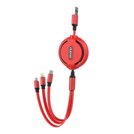 USB cable Dudao L8H 3in1 USB-C / Lightning / Micro 2.4A, 1.1m (red) L8H red