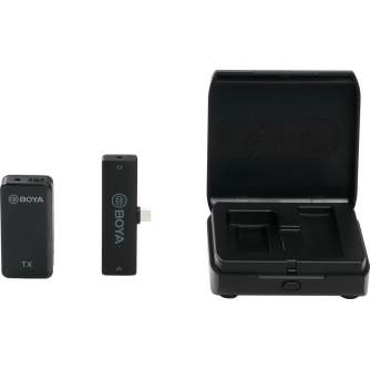 Bezvadu piespraužamie mikrofoni - BY-XM6-K5 - 2.4GHz Dual-channel Wireless Microphone Type-C Android iPhone 15 1+1 w/ charging box - ātri pasūtīt no ražotāja