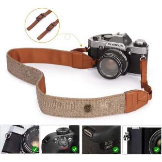 Kameru siksniņas - K&F Concept Retro Camera Shoulder Strap (brown) - ātri pasūtīt no ražotāja
