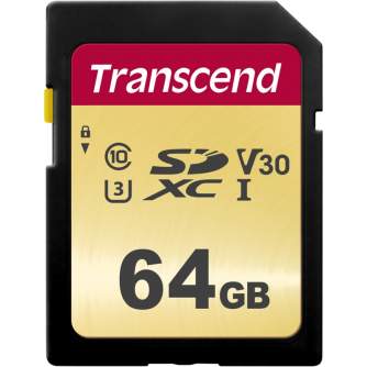 Atmiņas kartes - Transend Gold 500S SD UHS-I U3, MLC (V30) R95/W60 64GB - perc šodien veikalā un ar piegādi