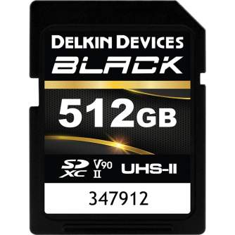 Atmiņas kartes - DELKIN SD BLACK RUGGED UHS-II (V90) R300/W250 512GB (NEW) DSDBV90512BX - ātri pasūtīt no ražotāja