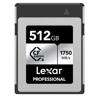 Atmiņas kartes - LEXAR CFEXPRESS PRO SILVER SERIE R1750/W1300 512GB LCXEXSL512G-RNENG - ātri pasūtīt no ražotāja