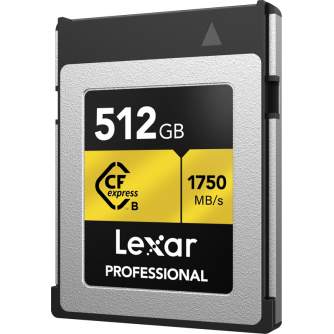 Memory Cards - LEXAR CFEXPRESS PRO GOLD R1750/W1500 512GB LCXEXPR512G-RNENG - quick order from manufacturer