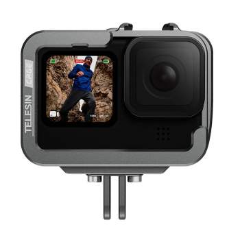 Sporta kameru aksesuāri - TELESIN Alu cage for GoPro Hero11/10/9 GP-FMS-G11 - perc šodien veikalā un ar piegādi