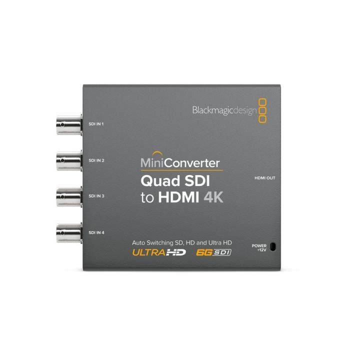 Signāla kodētāji, pārveidotāji - Blackmagic Design Mini Converter Quad SDI to HDMI 4K CONVMBSQUH4K2 - ātri pasūtīt no ražotāja