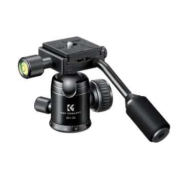 Statīvu galvas - K&F Concept 26mm Metal Tripod Ball Head with Handle 360 Degree Rotating Panoramic - ātri pasūtīt no ražotāja