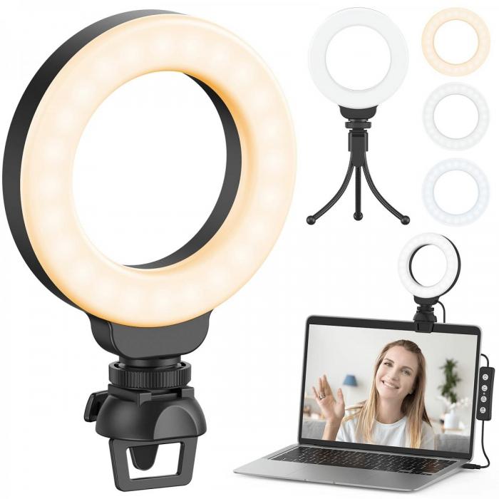 On-camera LED light - K&F Concept 4" USB Powered Ring Multi-Functional Fill Light GW51.0078 - quick order from manufacturer