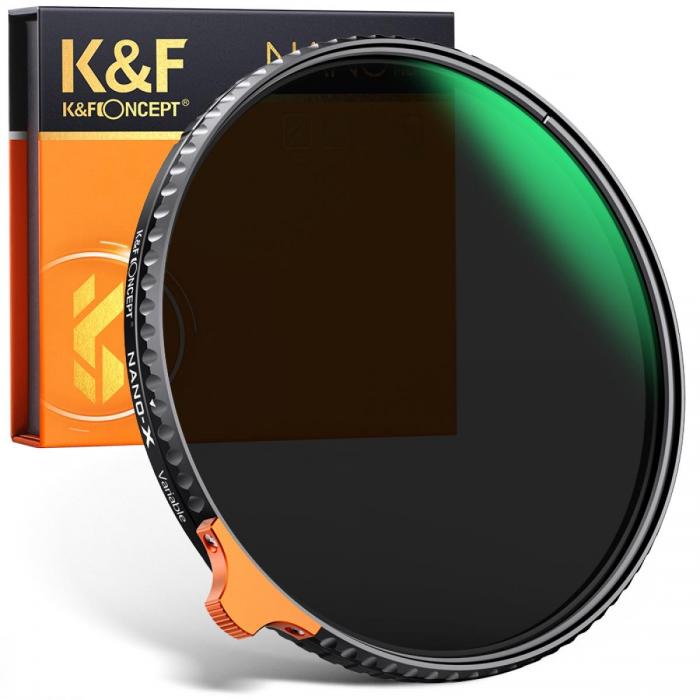 ND neitrāla blīvuma filtri - K&F Concept 49mm Variable ND Filter ND2-ND400 (9 Stop) KF01.1458 - perc šodien veikalā un ar piegādi