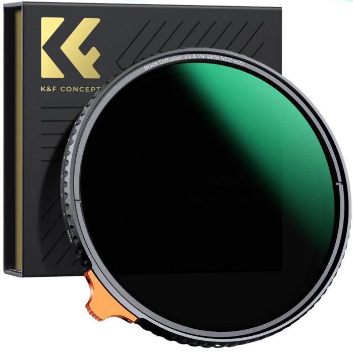 ND фильтры - K&F Concept 67mm Black Mist 1/4 + ND2-400 Variable ND Filter KF01.2021 - быстрый заказ от производителя
