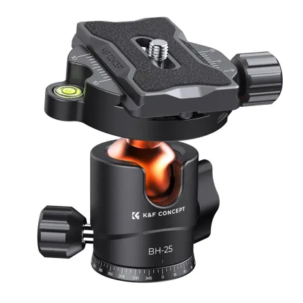 K&F Concept Camera Tripod Ball Head with 1/4 Inch Quick Release Plate and Spirit