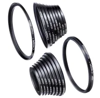 Adapters for lens - K&F Concept 18 Pieces Filter Ring Adapter Set, Camera Lens Filter Metal Stepping - quick order from manufacturerAdapters for lens - K&F Concept 18 Pieces Filter Ring Adapter Set, Camera Lens Filter Metal Stepping - quick order from manufacturer