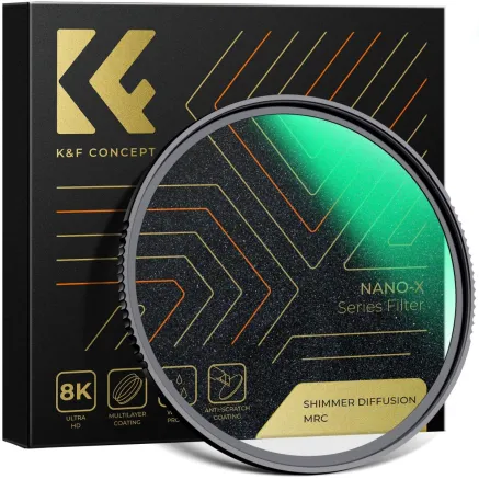 K&F Concept 62mm Shimmer Diffusion 1 Filter Optical Glass Glimmer Effect Filter