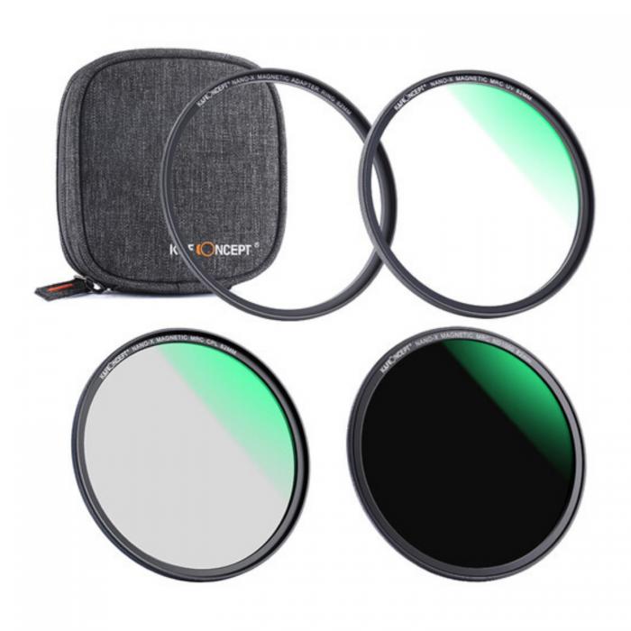 Filter Sets - K&F Concept Magnetic UV, Circular Polarizer & ND1000 Filter Kit with Case (52mm) SKU.1650 - quick order from manufacturer