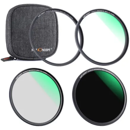 K&F Concept Magnetic UV, Circular Polarizer & ND1000 Filter Kit with Case (58mm)
