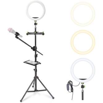 LanParte 14 ring light with 2.1m tripod and 3 magnetic triangle phone holder SK2-3