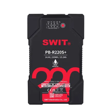 Swit PB-R220S+ | 220Wh Waterproof IP54 Robust Heavy-duty Battery | V-Mount PB-R220S+