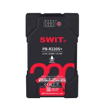 New products - Swit PB-R220S+ | 220Wh Waterproof IP54 Robust Heavy-duty Battery | V-Mount PB-R220S+ - quick order from manufacturer
