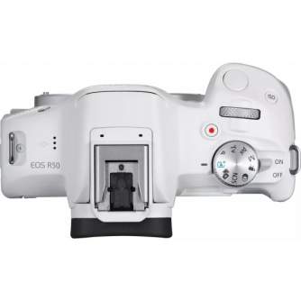 Bezspoguļa kameras - Canon EOS R50 + RF-S 18-45mm F4.5-6.3 IS STM (White) - perc šodien veikalā un ar piegādi