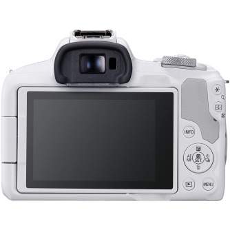 Bezspoguļa kameras - Canon EOS R50 + RF-S 18-45mm F4.5-6.3 IS STM (White) - perc šodien veikalā un ar piegādi