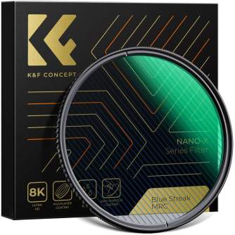 ND neitrāla blīvuma filtri - K&F Concept K&F 77mm,Blue Streak Filter,2mm Thickness, HD, Waterproof, Anti Scratch, Green Coated KF01.2101 - ātri pasūtīt no ražotāja