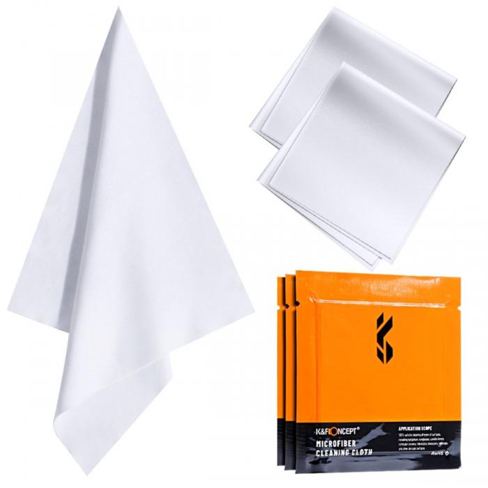 Cleaning Products - K&F Concept K&F 3pcs* Microfiber Cleaning cloth Kit, 15*15cm, White, Dry, in vacuum SKU.1683 - quick order from manufacturer